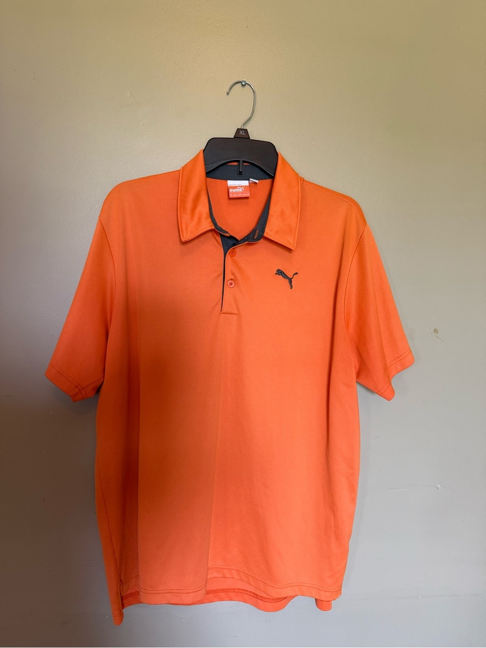 Puma Men's Orange Polo with Black Trim